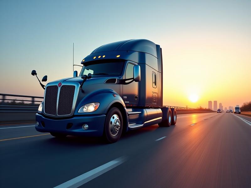 Modern Qiana Hauling truck customized with high-tech branding on a highway near Charlotte