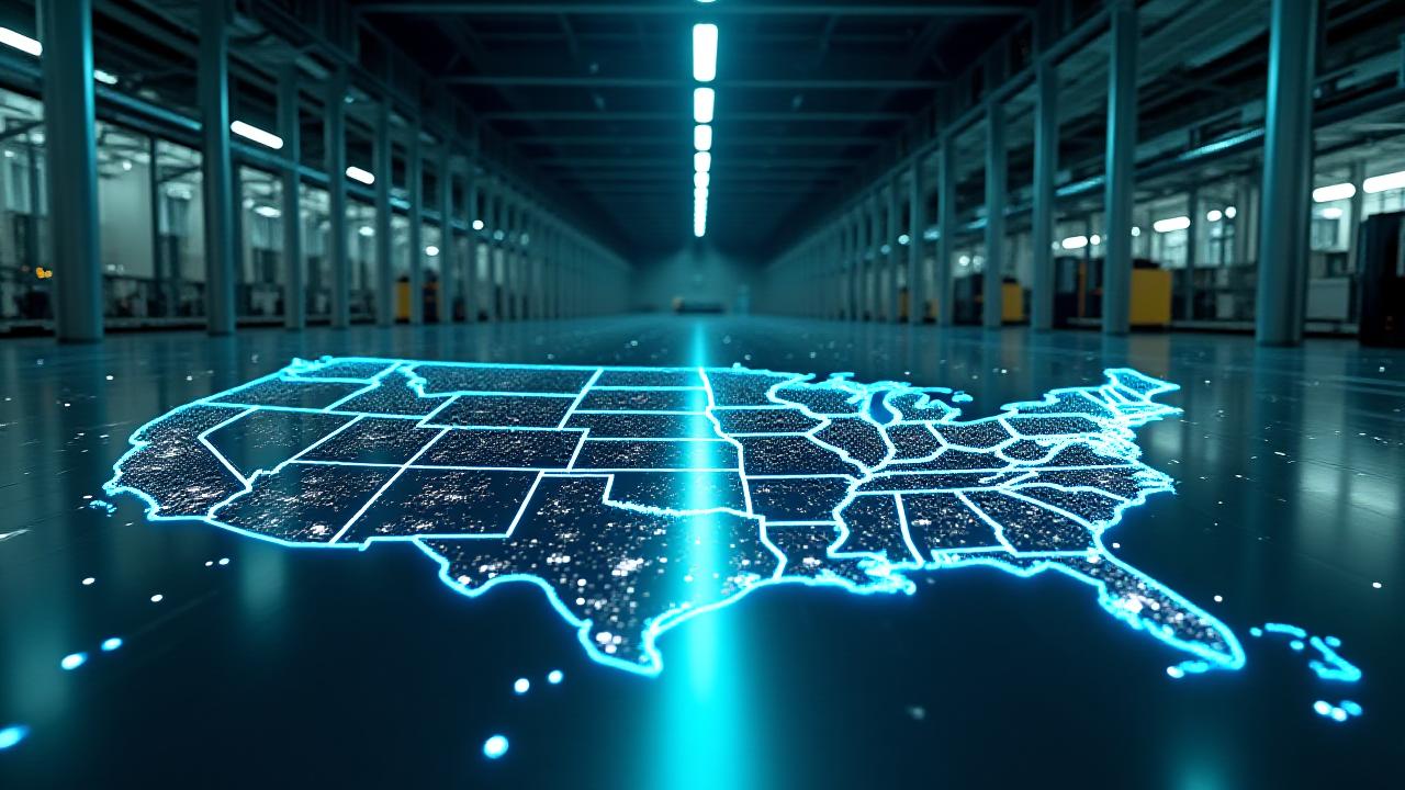 Modern regional distribution hub with advanced logistics networking